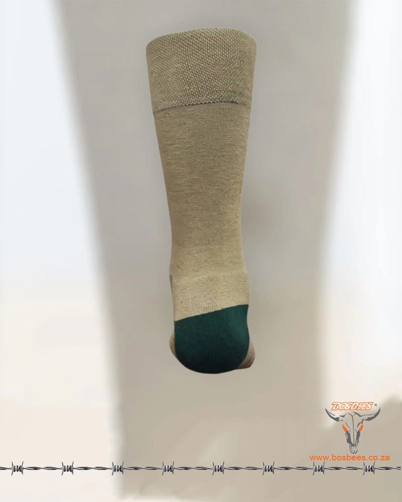 Bosbees Crew Half Cushion Green Toe & Heel with Logo - Image 3