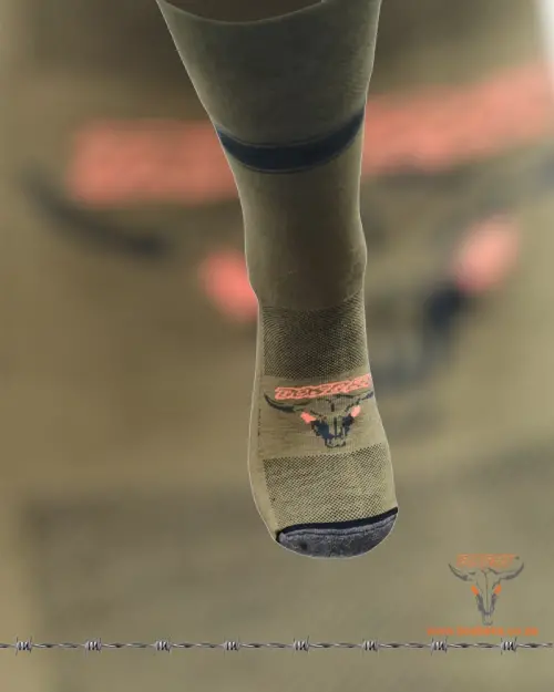 Bosbees Crew Half Cushion Grey Toe & Heel with Logo